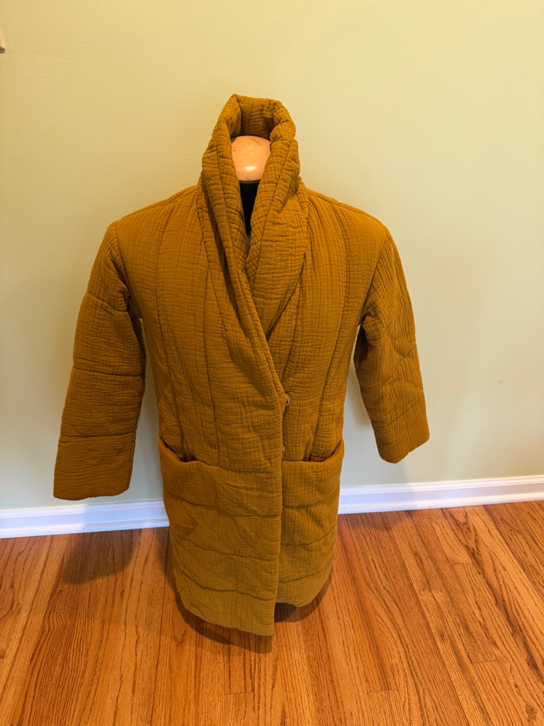 Women’s Madewell Lightspun Dumont Quilted Coat In Antique Gold Size Xs